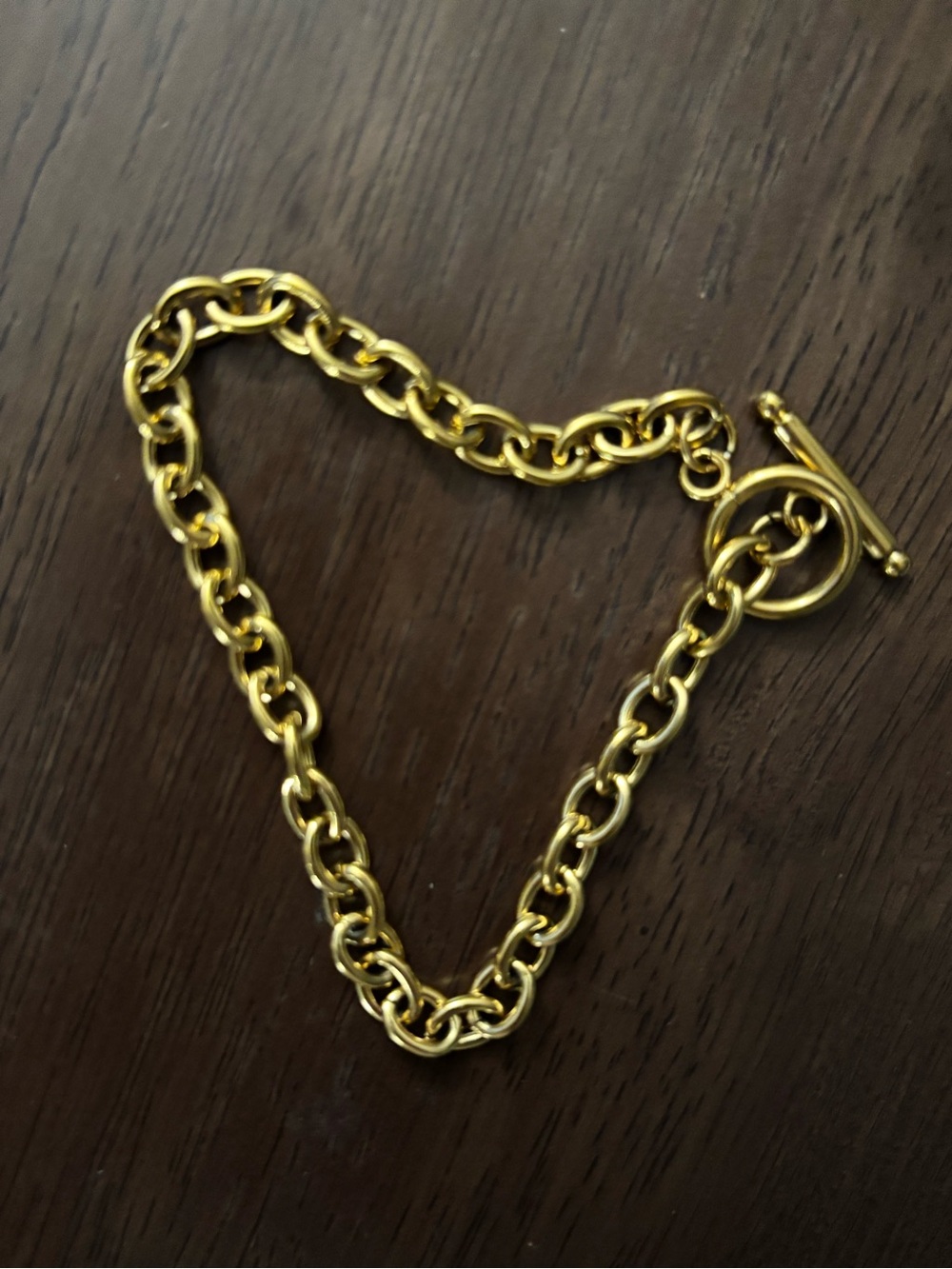 Gold Link Chain Toggle Bracelet